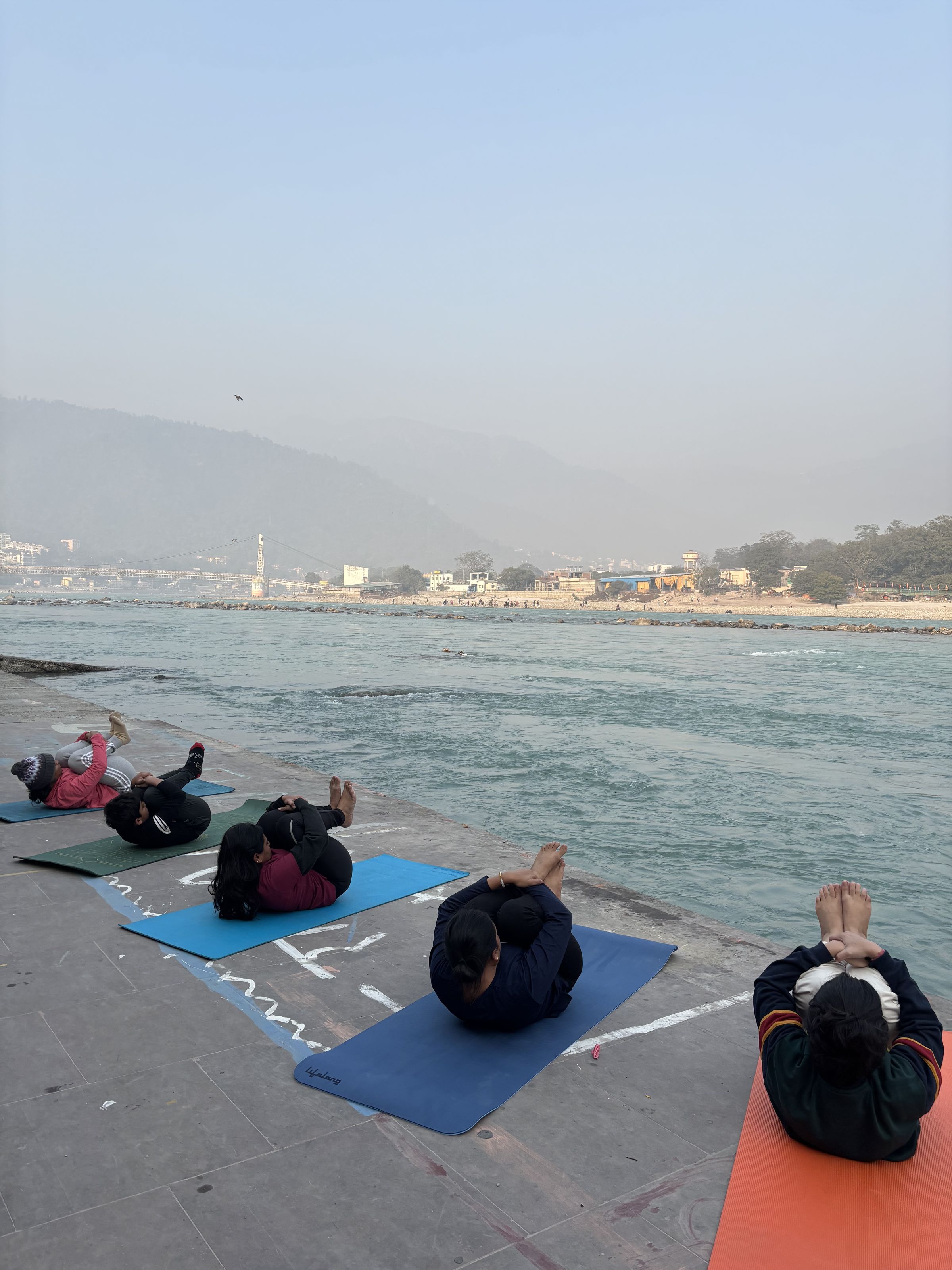 The river bend at Rishikesh in the morning mist